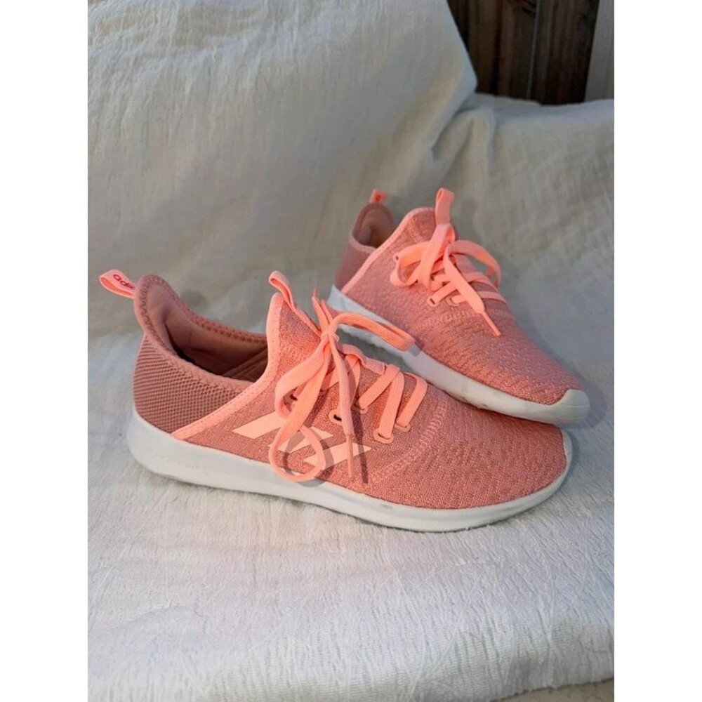 adidas Cloudfoam Pure Pink Salmon Running Shoes Women's Size 7.5